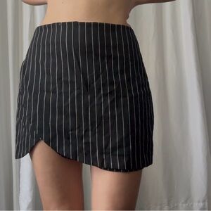 Black Striped Mini Skorts